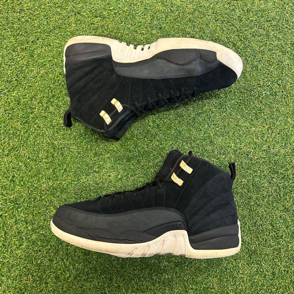 Air‎ Jordan 12 Retro GS Reverse Taxi Black Gold White 153265-017 Youth 7Y Mens 7